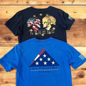 Strong by Lincoln Outfitters America USA Flag Freedom Military Medium LOT of TWO